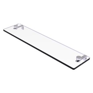 Allied Brass Wall mount 22-in Glass Vanity Shelf with Beveled Edges - Polished Chrome