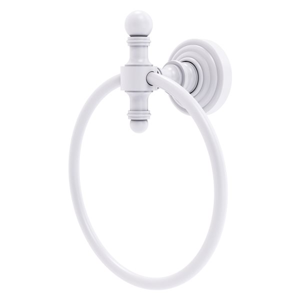 Allied Brass Retro Wave Matte White Wall Mount Towel Ring