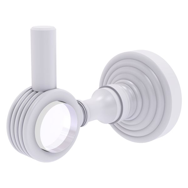 Allied Brass Pacific Grove 1-hook Matte White Towel Hook with Grooved Accents