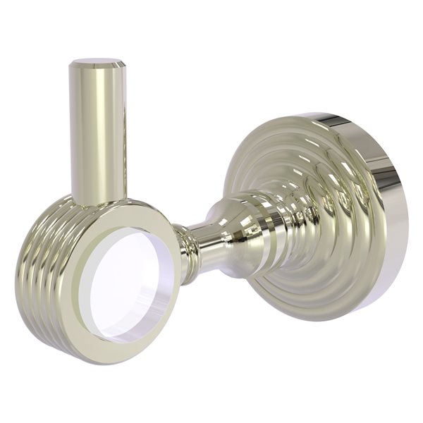 Allied Brass Pacific Grove 1-hook Polished Nickel Towel Hook with Grooved Accents