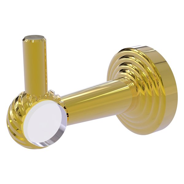Allied Brass Pacific Beach 1-hook Polished Brass Towel Hook with Twisted Accents