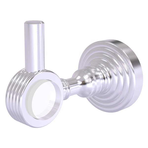 Allied Brass Pacific Grove 1-hook Satin Chrome Towel Hook with Grooved Accents