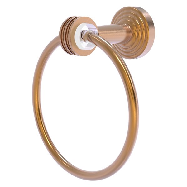 Allied Brass Pacific Beach Brushed Bronze Wall Mount Towel Ring with Dotted Accents