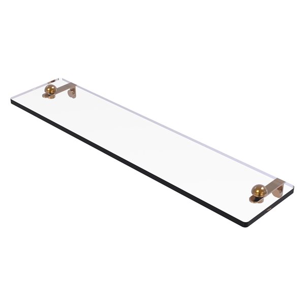 Allied Brass Brushed Bronze Wall mount 22-in Glass Vanity Shelf with Beveled Edges