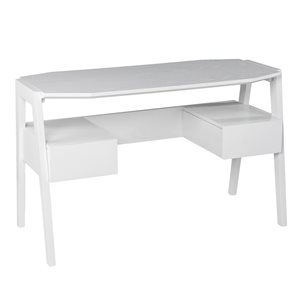 Southern Enterprises Dadna 48 1/4-in White Composite Modern 2-Drawer Desk