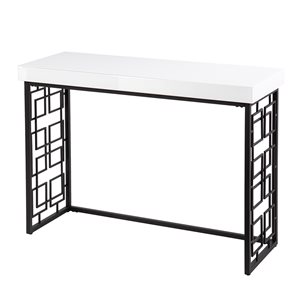 Southern Enterprises Boghu White Glass Casual Console Table