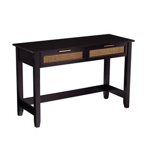 Southern Enterprises Chekshire Black Composite Casual Console Table with 2 Drawers