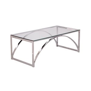 Southern Enterprises Mevi Rectangular Clear Glass Contemporary Coffee Table
