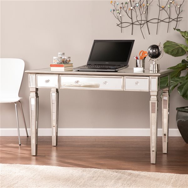 Mirrored on sale computer desk