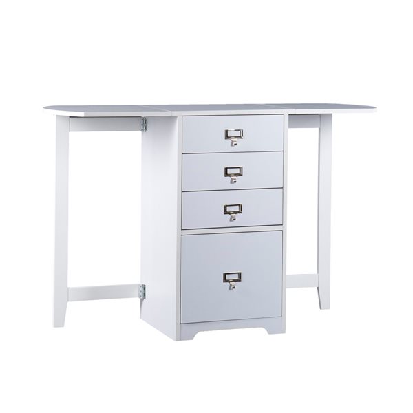 Southern Enterprises Helen 48-in White Composite Traditional 3-Drawer Desk