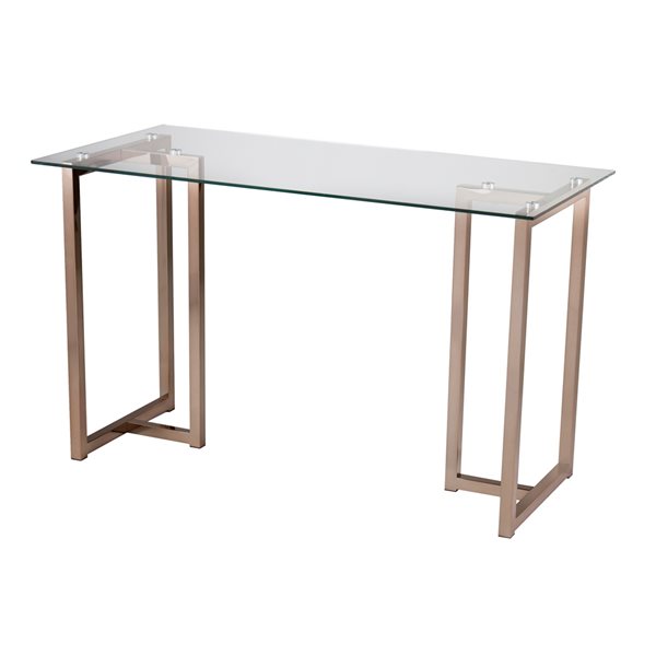 Holly & Martin Haxor 48-in Clear Glass Modern Desk