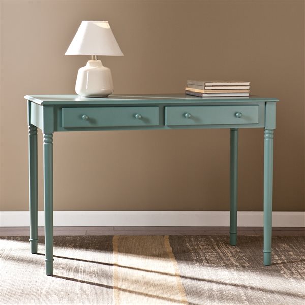 Southern Enterprises Lynford 42 1/2-in Agate Green Composite Transitional 2-Drawer Desk
