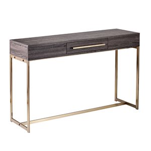 Table console décontractée chêne noir Pruday par Southern Enterprises en composite avec 1 tiroir