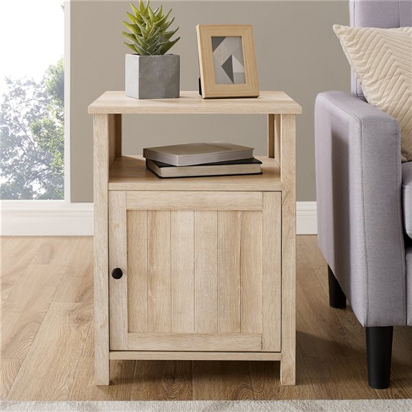 Walker Edison White Oak Nightstand LWF18CRASTWO RONA