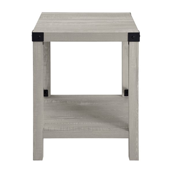 Walker Edison Metal X Stone Grey Metal Rectangular End Table