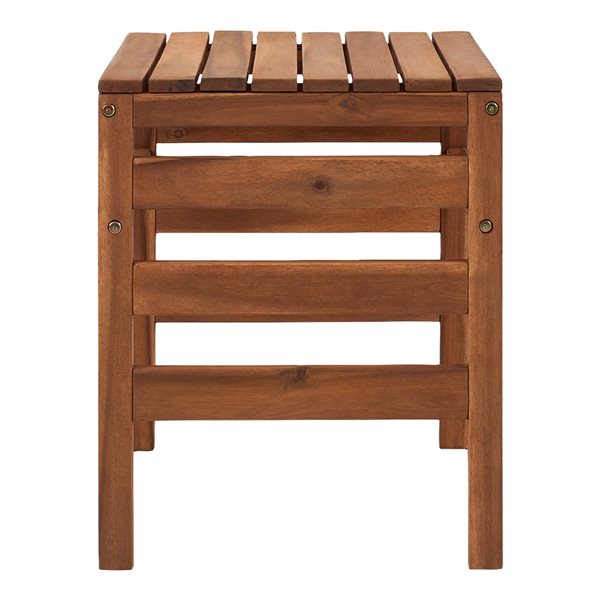 Walker Edison 18-in x 24-in Brown Rectangle Outdoor Side Table