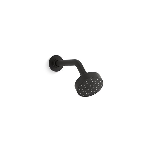 KOHLER Awaken Matte Black 1.5 GPM (5.7 LPM) 1-Spray Shower Head