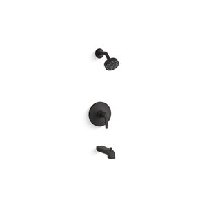 KOHLER Pitch Matte Black 1-Handle Bathtub and Shower Faucet