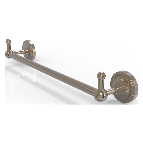 Allied Brass Prestige Regal 18-in Antique Pewter Wall Mount Single Towel Bar with Integrated Hooks