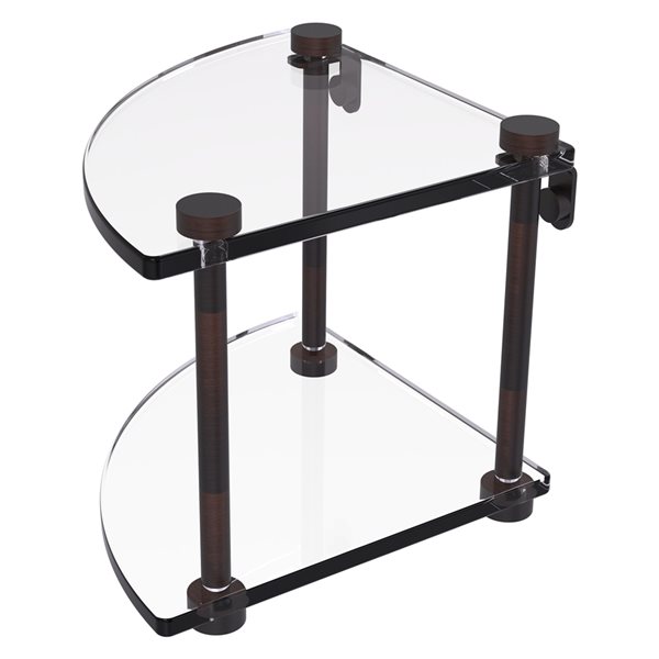 Allied Brass Two Tier Corner Glass Shelf - Venetian Bronze