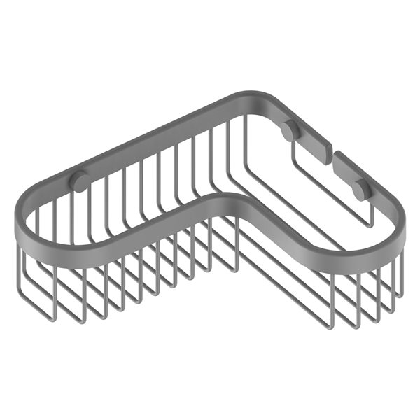 Allied Brass Matte Grey 3-in Corner Toiletry Shower Basket