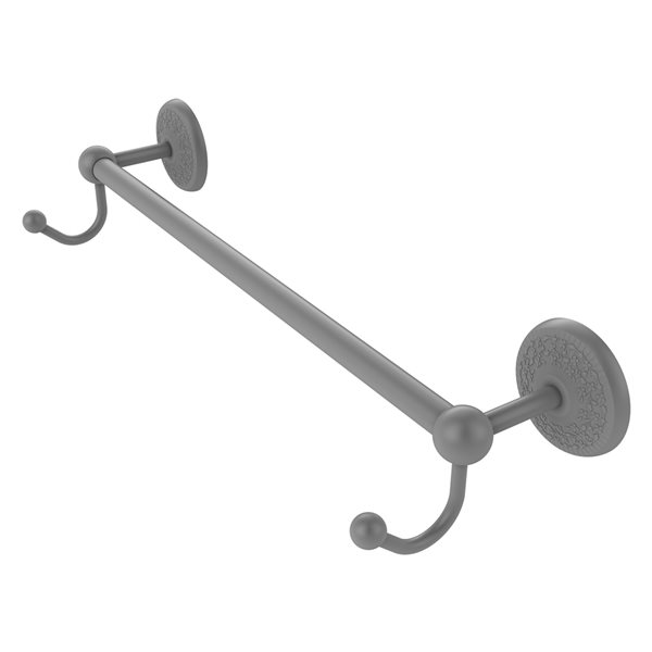 Allied Brass Prestige Monte Carlo 18-in Matte Grey Wall Mount Single Towel Bar with Integrated Hooks