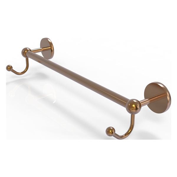 Allied Brass Prestige Skyline 18-in Brushed Bronze Wall Mount Single Towel Bar with Integrated Hooks