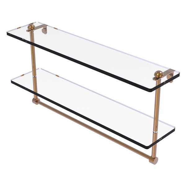 Allied Brass 22-in Two Tiered Glass Shelf with Integrated Towel Bar ...