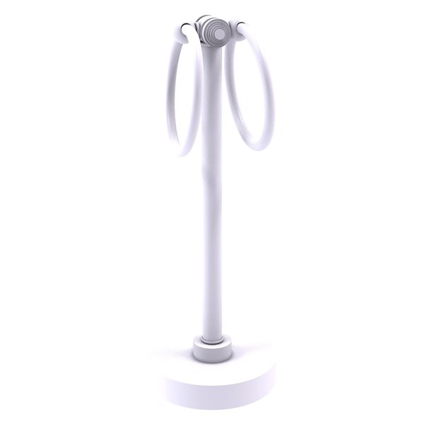 Allied Brass Southbeach Matte White Freestanding Countertop Towel Holder