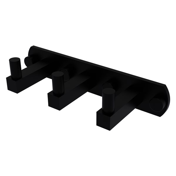 Allied Brass Montero 3-hook Matte Black Towel Hook