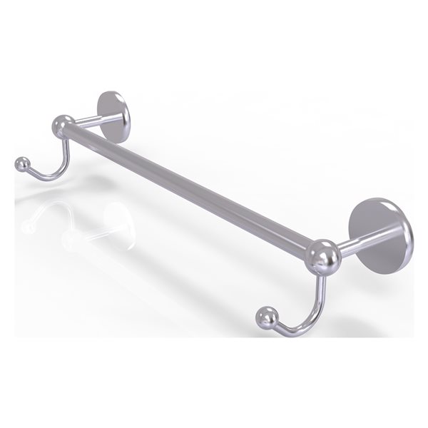 Allied Brass Prestige Skyline 18-in Satin Chrome Wall Mount Single Towel Bar with Integrated Hooks