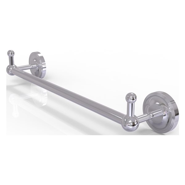 Allied Brass Prestige Regal 18-in Polished Chrome Wall Mount Single Towel Bar with Integrated Hooks