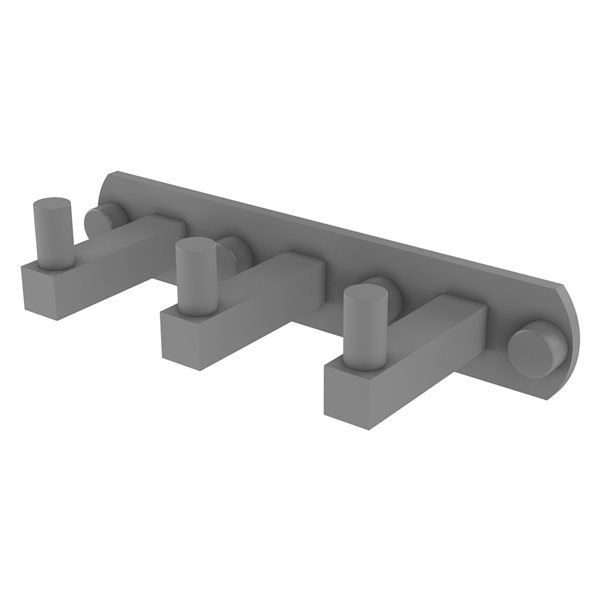 Allied Brass Montero 3-hook Matte Grey Towel Hook