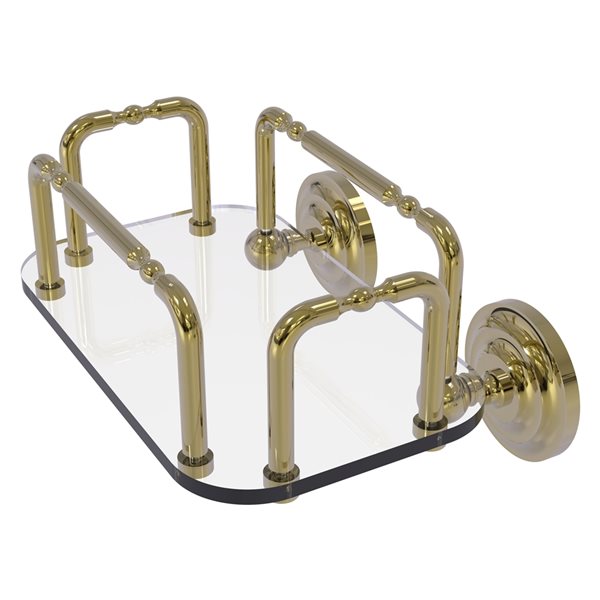 Allied Brass Que New Unlacquered Brass Brass Vanity Tray