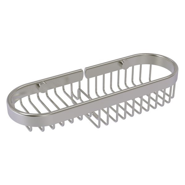 Allied Brass 2.2-in Solid Brass Satin Nickel Hanging Shower Caddy