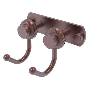 Allied Brass Mercury 2-Position Antique Copper Towel Hook with Twisted Accent