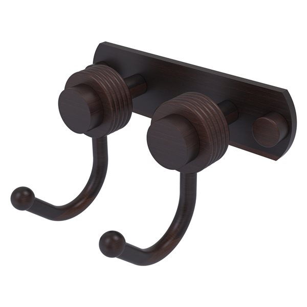 Allied Brass Mercury 2-Position Venetian Bronze Towel Hook with Grooved Accent