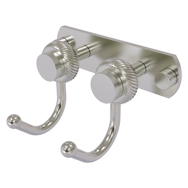 Allied Brass Mercury 2-Position Satin Nickel Towel Hook with Twisted Accent