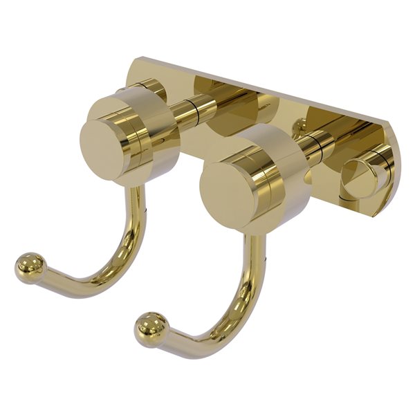 Allied Brass Mercury 2-Position Unlacquered Brass Towel Hook