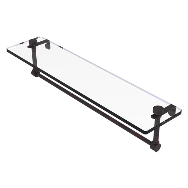 Allied Brass Venetian Bronze 1-Tier Glass Wall Mount Bathroom Shelf