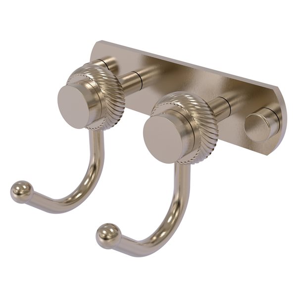 Allied Brass Mercury 2-Position Antique Pewter Towel Hook with Twisted Accent