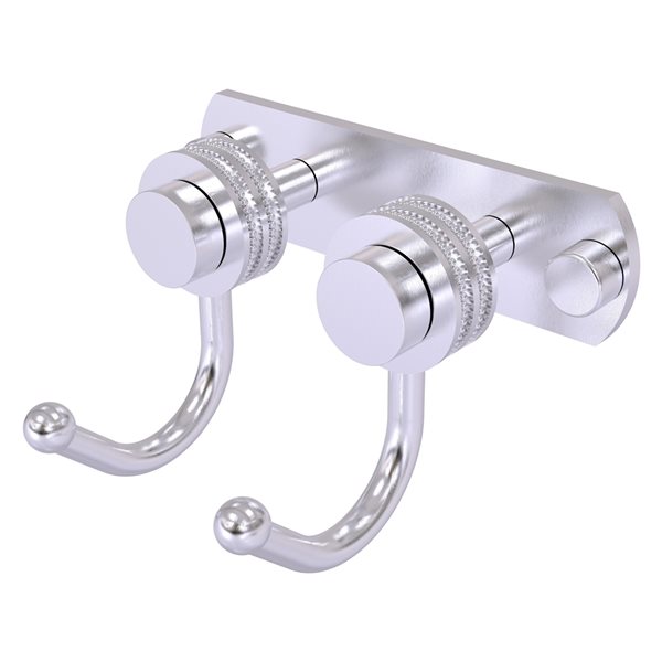 Allied Brass Mercury 2-Position Satin Chrome Towel Hook with Dotted Accent 920D-2-SCH