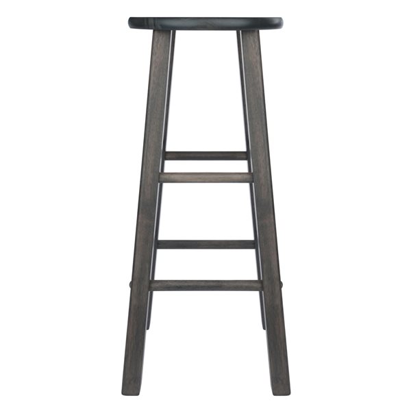 Tabouret de bar (27 po à 35 po) Element de Winsome de bois, gris huître, lot de 2