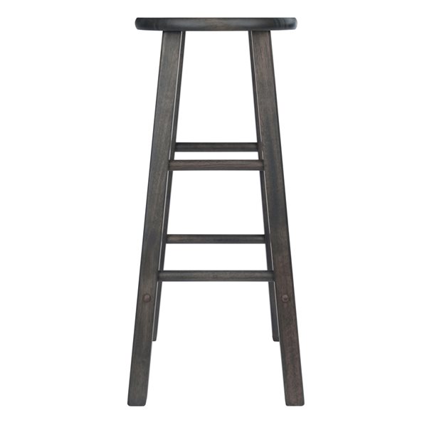 Tabouret de bar (27 po à 35 po) Element de Winsome de bois, gris huître, lot de 2