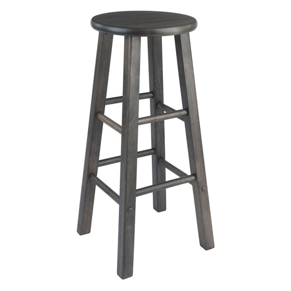 Tabouret de bar (27 po à 35 po) Element de Winsome de bois, gris huître, lot de 2