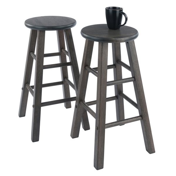 Winsome Wood Element Oyster Grey Counter Height (22-in to 26-in) Bar Stool - 2-Pack