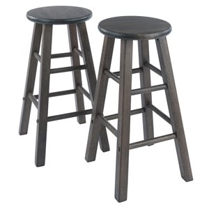 Winsome Wood Element Oyster Grey Counter Height (22-in to 26-in) Bar Stool - 2-Pack