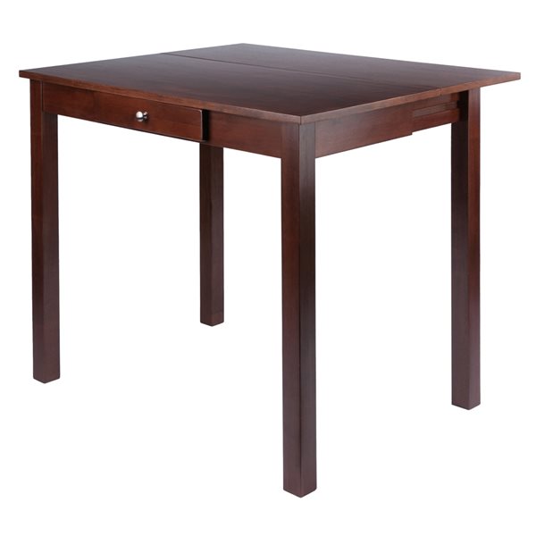 Winsome Wood Perrone Walnut Rectangular Extending Drop Standard (30-in H) Wood Table and Base