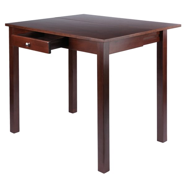 Winsome Wood Perrone Walnut Rectangular Extending Drop Standard (30-in H) Wood Table and Base