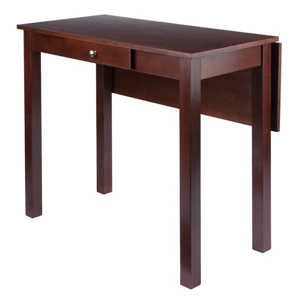 Winsome Wood Perrone Walnut Rectangular Extending Drop Standard (30-in H) Wood Table and Base